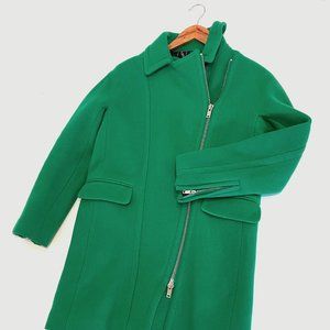 J. Crew Stadium Cloth Wool Green Coat, Size 4